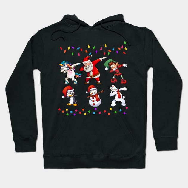 Dabbing Santa Elf Friends Christmas Hoodie by medrik